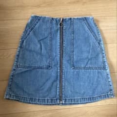 ZARA デニムミニスカート フロントジップ　38のサムネイル