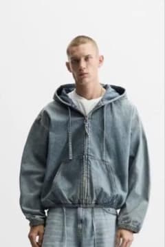 ZARA デニムパーカー　ジャケット　Mのサムネイル