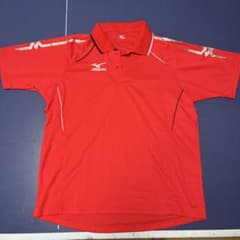 卓球 Mizuno ウェア XL 襟あり レッド 【JTTAあり（大会着用可）】のサムネイル