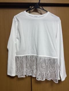 す*あ様 LEPSIM ホワイト レース付き長袖Tシャツのサムネイル