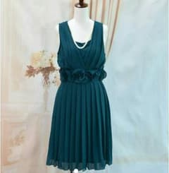 新品♪Lサイズ ネックレス付きドレス ブルーグリーンのサムネイル