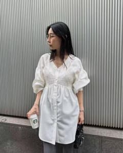 AMERI LINGERIE MOTIF SHIRRING SHIRT - メルカリ