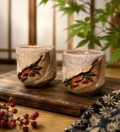 【楽山印あり】夫婦湯呑み ペア 和食器 陶芸 作家物風 楽山印あり】夫婦湯呑み ペア 和食器 陶芸 作家物風 - メルカリ