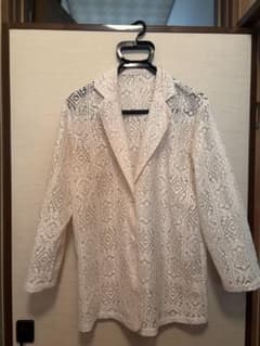 W closet ホワイト 花柄レースシャツ Lサイズのサムネイル
