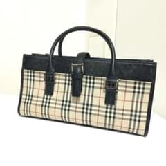 極美品☆ バーバリー ハンドバッグ スクエア フラップ ベルト ノバ 