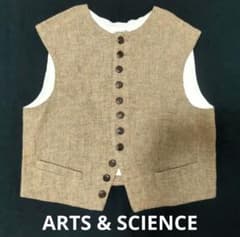 アーツ&サイエンス ARTS&SCIENCE ツィードベスト ボタンベストジレ