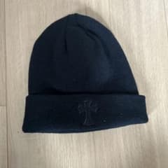 ブラックニット帽 クロス刺繍付き 56-59cmのサムネイル