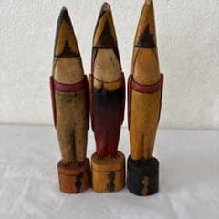 コロンビア製木製鳥形人形 3体セットのサムネイル