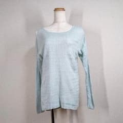 J.CREW ニット M パステルブルー ジェイクルー　リネン100％　ケーブル