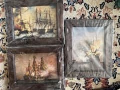 帆船 海戦 絵画 インテリア アート海洋画 3点セット スペイン製 - メルカリ