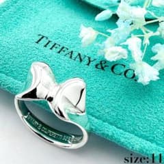 極美品 鏡面仕上 ティファニー エルサペレッティ リボン リング 11号 極美品 鏡面仕上 ティファニー エルサペレッティ リボン リング 11号