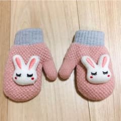 手袋　ミトン　子供　ピンク　うさぎ　女の子のサムネイル