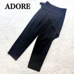 アドーア　美品　サンドジョーゼット　2ラップ付き　テーパード　パンツ ADORE アドーア サンドジョーゼット2ラップ付テーパードパンツ - メルカリ