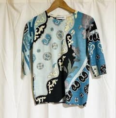 LEONARD Paris レオナール パリ 五分袖ニットトップス デパート購入