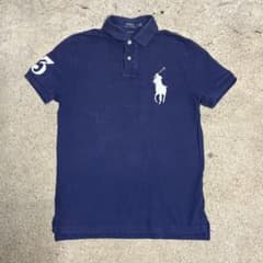 ポロ ラルフローレン 刺繍ロゴ ビックポニー ポロシャツ USA ネイビー S 未使用】POLO RALPH LAUREN ポロシャツ USA ビッグポニー ネイビー