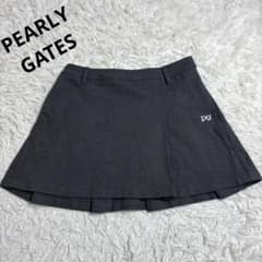 【PEARLY GATES】 サイドプリーツスカート ブラック サイズ１ 美品】パーリーゲイツ ゴルフスカート サイドプリーツ グレー サイズ0