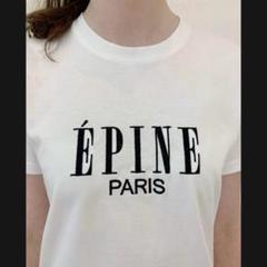 ÉPINE PARIS embroidery tee white×black - メルカリ