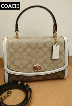 COACH パイソン クロスボディ トップハンドル ショルダー 2wayバッグ 