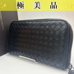【極美品】ボッテガヴェネタ イントレチャート 長財布 ブラック ラウンドジップ ✨極美品✨ボッテガヴェネタ イントレチャート ラウンドファスナー