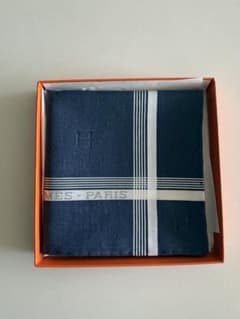 HERMES ハンカチ ライトブルー ストライプ エルメス ストライプ ハンカチ ライトブルー 【公式通販】