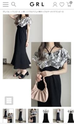 ゆみめろ様専用。トワルドジュイ柄ラッフルマーメイドワンピースのサムネイル