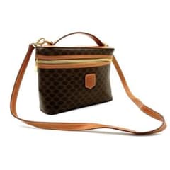 美品【CELINE】ミニバッグ マカダム柄 トリオンフ ゴールド金具 PVC