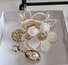 ♬︎③ お花レースモチーフ パッチんチャーム★ハンドメイド★チャームセットのサムネイル