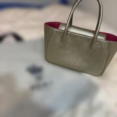 ADMJミニミニトート ゴールド ハンドバッグ トートバッグ レザー 