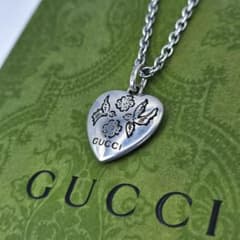 レア　グッチ　ブラインドフォーラブ　ハートネックレス　シルバー925社外チェーン レア グッチ ブラインドフォーラブ ハートネックレス シルバー925社外