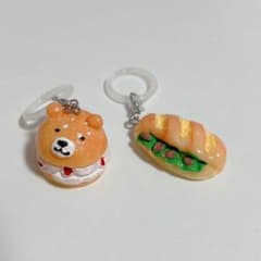 めじるしアクセサリー くまパン サンドイッチ キーホルダー 2個セットのサムネイル