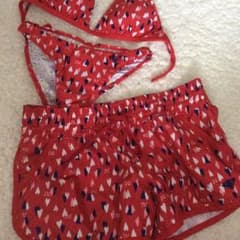 ロキシー ハートビキニ  赤のサムネイル