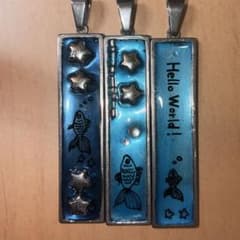 ハンドメイド チャーム 魚　3点セット ブルー系のサムネイル