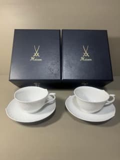 2443 マイセン 波の戯れ コーヒーカップ＆ソーサー 2客 未使用 - メルカリ
