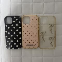 iPhone15ケース 3点セット ドット リボンのサムネイル