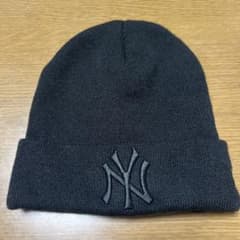 NEW ERA ニューヨークヤンキース ニット帽 ビーニー ブラックのサムネイル