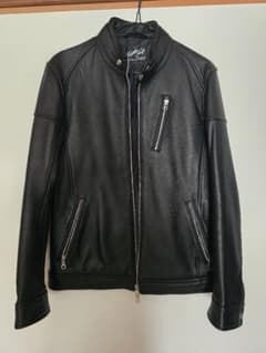 黒 レザー シングルライダースジャケットのサムネイル