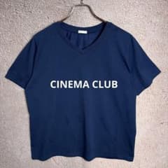 CINEMA CLUB 심플 V 넥 티셔츠 캐주얼 이너에도 감색