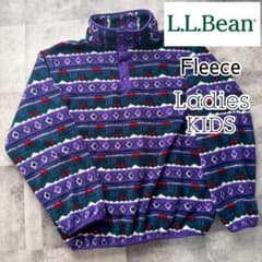 L.L.Bean エルエルビーン フリース USA製 紫 総柄 スナップボタンのサムネイル