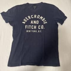 【定番】アバクロンビー&フィッチ ロゴTシャツ ネイビー M 100%コットンのサムネイル