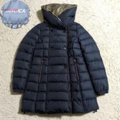 美品 DUVETICA CORONIDE 女優襟 ダウンコート サイズL 紺 - メルカリ