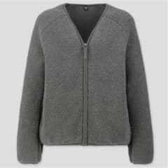 ユニクロ UNIQLO ボアフリース Vネック フルジップ カーディガン XLのサムネイル