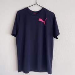 PUMA プーマ Tシャツ　ネイビーにピンク　Oサイズのサムネイル