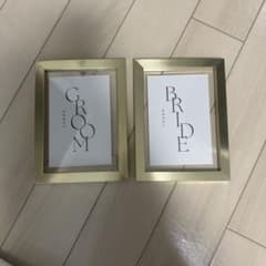結婚式 受付サイン GROOM BRIDE ゴールドフレーム 2点セットのサムネイル