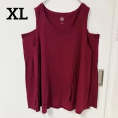 헌 옷 SO 콜드 숄더 탑스 보르도 [XL] 어깨 내기 버건디