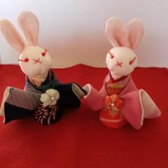 ハンドメイド　うさぎ人形　2体セット　「い」のサムネイル