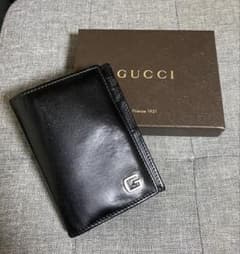 GUCCI カードケース ブラック レザー Gロゴ - メルカリ