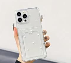 ハート模様 透明 iPhoneケースのサムネイル