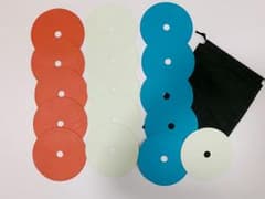 新品☆訳アリ フラットマーカーコーン 16枚セット 収納袋付き 直径15.3cmのサムネイル