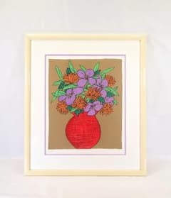 ケンドーン Ken Done「RED VASE」シルクスクリーン版画 直筆サイン ケンドーン Ken Done「RED VASE」シルクスクリーン版画 直筆サイン