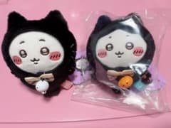 ちいかわ、ハチワレ 黒猫耳マスコット ぬいぐるみのサムネイル